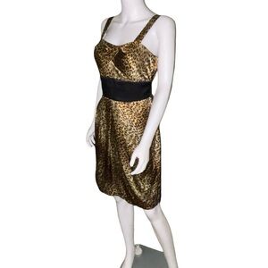 Bahari 2000’s Y2K Leopard Print Dress Size 6 P2P 16”